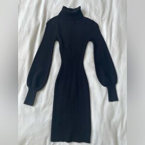 Pink Lily Fitted Turtleneck Dress